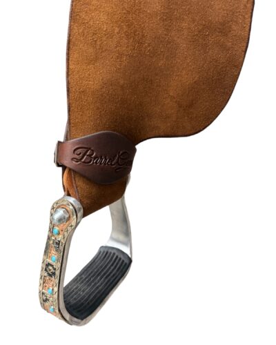 12’’ Barrel Gear Diamond Edition Sunflower Tooled Barrel Saddle - Image 4