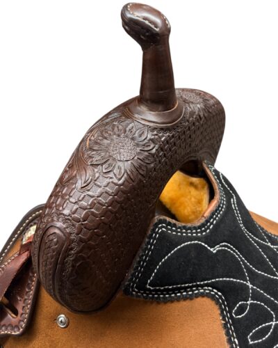 12’’ Barrel Gear Diamond Edition Sunflower Tooled Barrel Saddle - Image 5