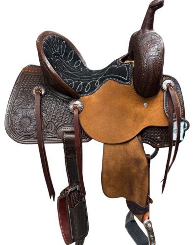 12’’ Barrel Gear Diamond Edition Sunflower Tooled Barrel Saddle - Image 7