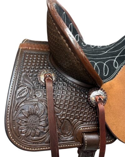 12’’ Barrel Gear Diamond Edition Sunflower Tooled Barrel Saddle - Image 8