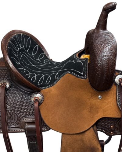 12’’ Barrel Gear Diamond Edition Sunflower Tooled Barrel Saddle - Image 9