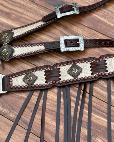 Alternative view of Rockn' Wilsons Cream Python Leather w/ Cross Stitching