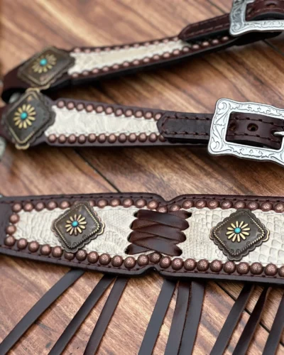 Rockn' Wilsons Cream Python Leather w/ Cross Stitching - Image 3