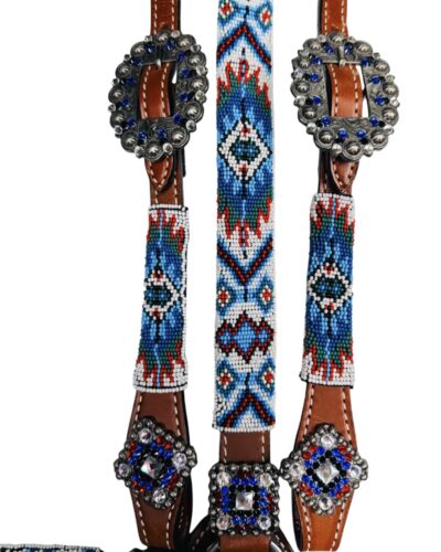 Alternative view of Southwest Beaded 1-Ear Headstall & Breastcollar Set