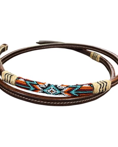 Leather Beaded Over and Under Whips
