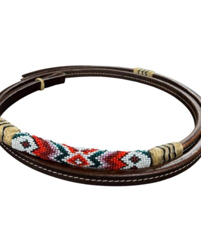 Alternative view of Leather Beaded Over and Under Whips