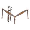 Hair On Hide Laced 1-Ear Headstall and Breastcollar Set