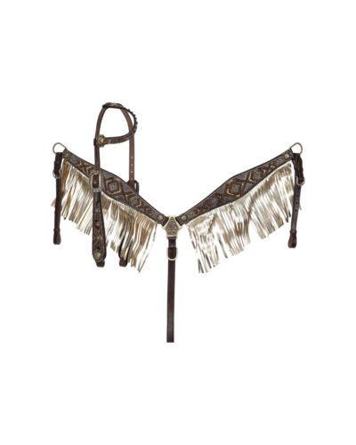 Cowgirl Carved 1-Ear Headstall & Breastcollar Set