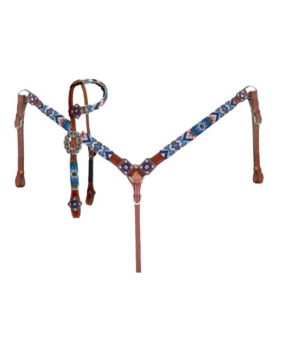 Southwest Beaded 1-Ear Headstall & Breastcollar Set
