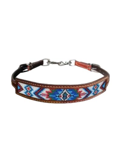 Blue Southwest Beaded Wither Strap