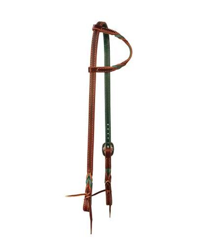 Alternative view of Twist Emerald Burgundy Browband Headstall