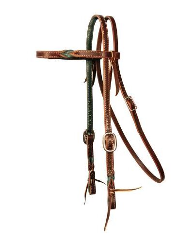 Twist Emerald Burgundy Browband Headstall