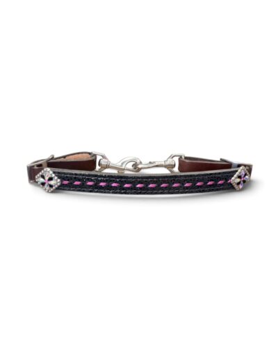 Rockn’ Wilsons Black Metallic Cheetah & Pink Buckstitch Wither Strap