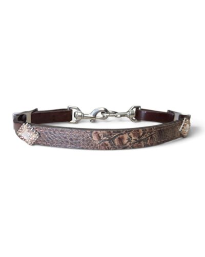 Rockn' Wilsons Brown Gator Wither Strap w/ Crystal Conchos