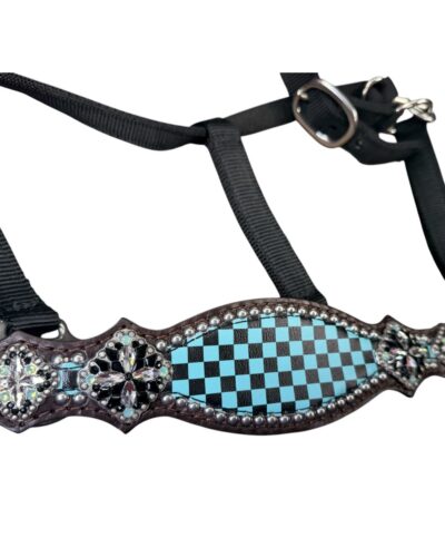 Alternative view of Rockn’ Wilsons Turquoise Checker Bronc Halter