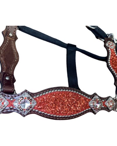 Alternative view of Rockn’ Wilsons Red Chunky Glitter Bronc Halter