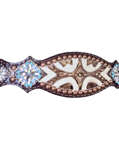 Alternative view of Rockn’ Wilsons White Laredo Bronc Halter w/ Turquoise Accents