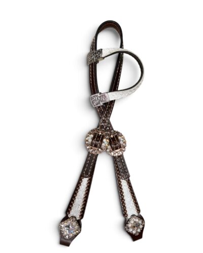 Rockn’ Wilsons Chunky White Glitter Headstall