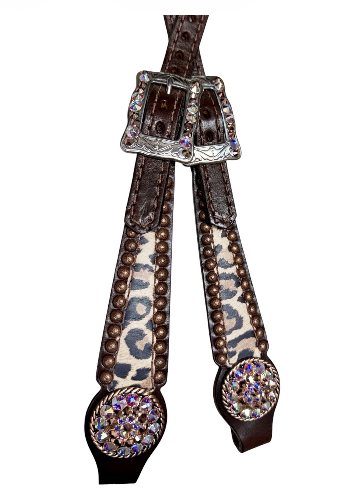 Rockn’ Wilson’s Cheetah Headstall w/ Copper Accents - Image 2