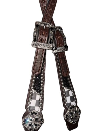 Alternative view of Rockn’ Wilsons Black Chunky Glitter & Black Checker Headstall