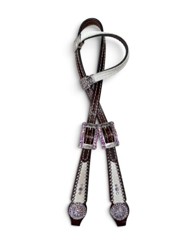 Rockn’ Wilsons White Glitter Headstall w/ Rope Edge Conchos