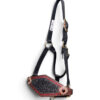 Rockn' Wilsons Chunky Black Glitter & Red Buckstitch Bronc Nose Halter