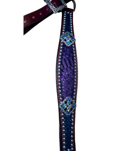 Alternative view of Rockn’ Wilson’s Turquoise w/ Purple Overlay Breastcollar