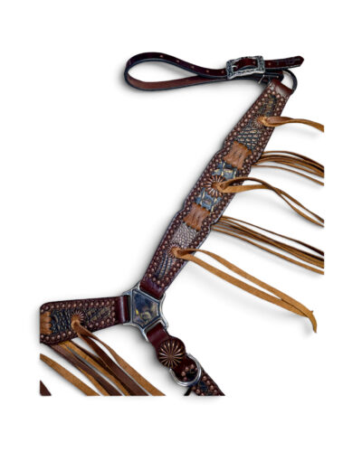 Rockn’ Wilsons Copper Gator Breastcollar w/ Cross Stitch