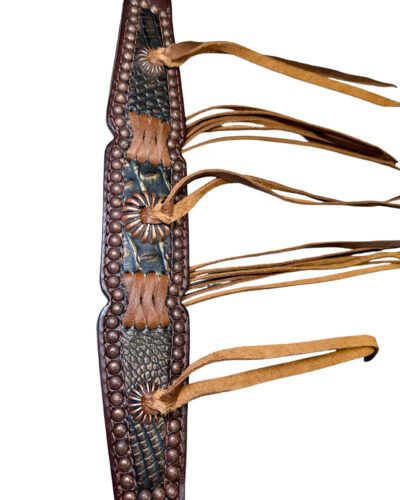 Alternative view of Rockn’ Wilsons Copper Gator Breastcollar w/ Cross Stitch