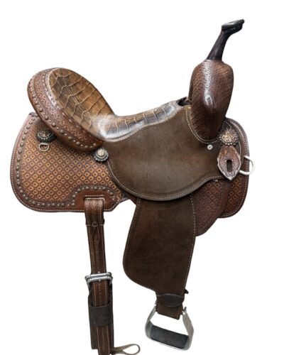 Alternative view of Used 13.5’’ Double J Pursuit Flex Barrel Saddle- Please Read Description Below!