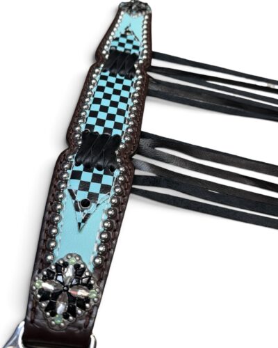 Alternative view of Rockn’ Wilsons Turquoise Checker & Cross Stitch