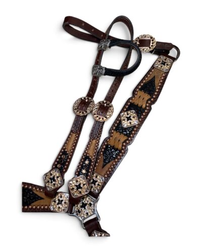 Rockn’ Wilsons Black Cheetah Over Brown with Cross Stitch
