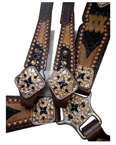 Rockn’ Wilsons Black Cheetah Over Brown with Cross Stitch - Image 3