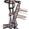 Rockn’ Wilsons Silver Dazzle w/ Brown Cross Stitch & Fringe