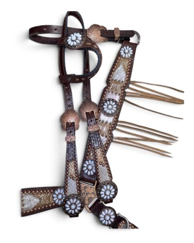 Rockn’ Wilsons Silver Dazzle w/ Brown Cross Stitch & Fringe