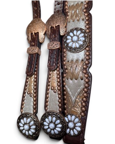 Rockn’ Wilsons Silver Dazzle w/ Brown Cross Stitch & Fringe - Image 2