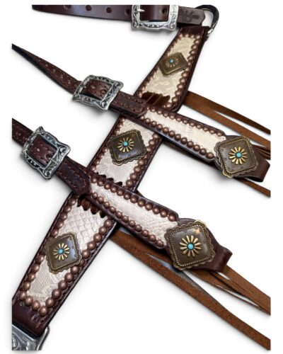 Alternative view of Rockn’ Wilsons Cream Python Leather w/ Cross Stitching
