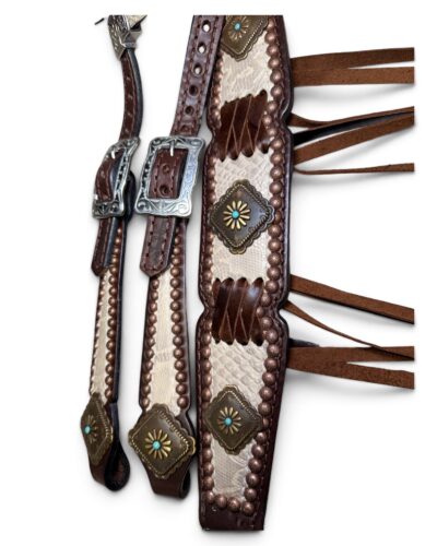 Rockn’ Wilsons Cream Python Leather w/ Cross Stitching - Image 3