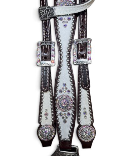Alternative view of Rockn’ Wilsons White Glitter w/ Rope Edge Crystal Conchos