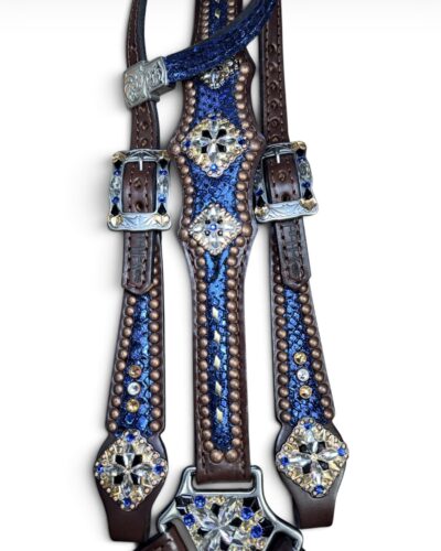 Alternative view of Rockn’ Wilsons Blue Mystic w/ Gold Buckstitch Accents