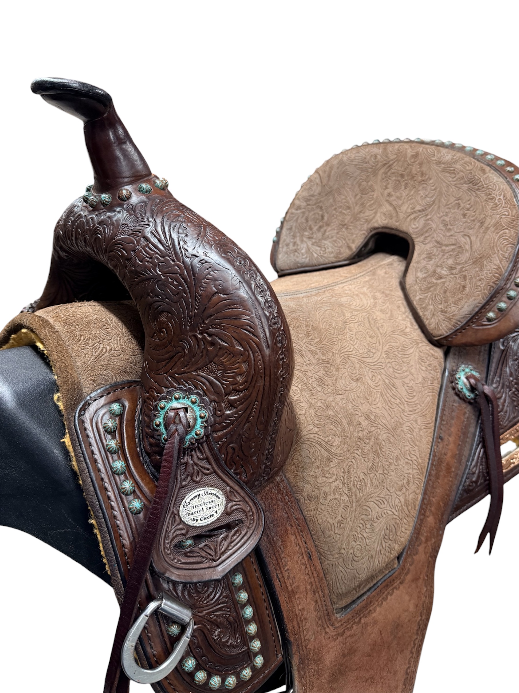Used 14.5’’ Circle Y Tammy Fischer Remuda Treeless Barrel Saddle - Image 7