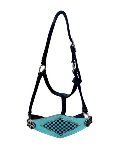 Rockn’ Wilsons Turquoise Checkered Print Bronc Halter