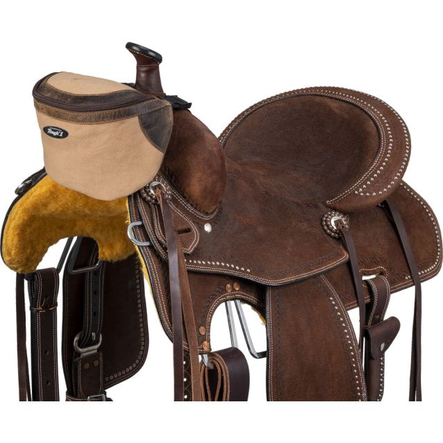 Canvas Pommel Bag With Leather Accent Back - Image 2