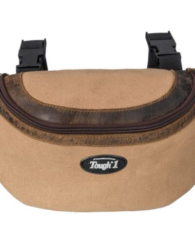 Canvas Pommel Bag With Leather Accent Back