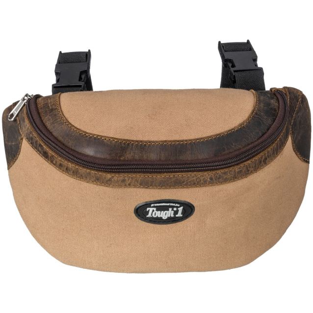 Canvas Pommel Bag With Leather Accent Back