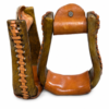 Youth Natural Rawhide Wrapped Laced Stirrups