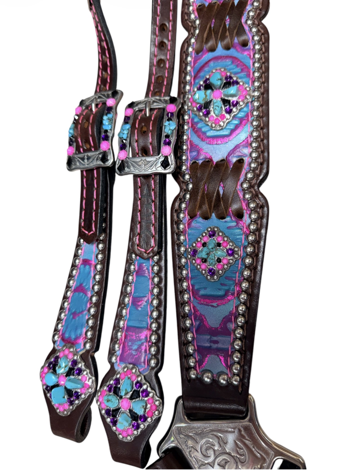 Rockn’ Wilsons Pink and Purple Aztec w/ Cross Stitch - Image 2