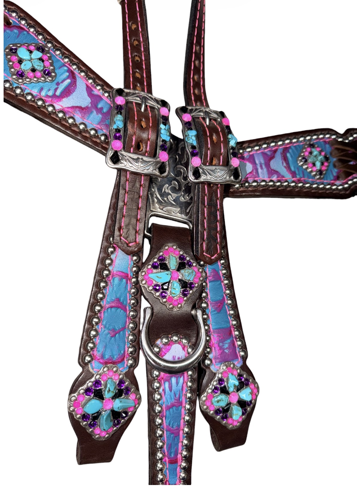 Rockn’ Wilsons Pink and Purple Aztec w/ Cross Stitch - Image 3