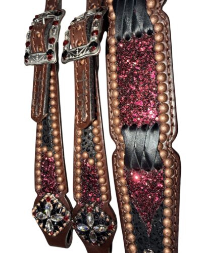Alternative view of Rockn’ Wilsons Burgundy Chunky Glitter w/ Cross Stitch