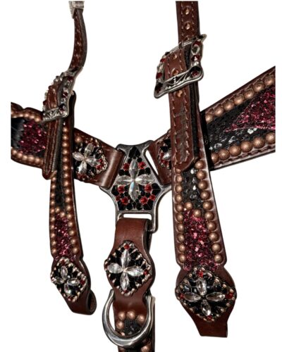 Rockn’ Wilsons Burgundy Chunky Glitter w/ Cross Stitch - Image 3